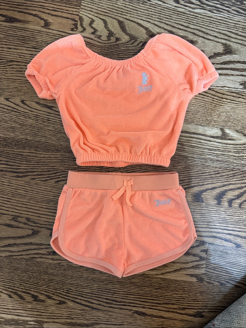 Juicy Couture Peach Terry Shorts Two-Piece Set